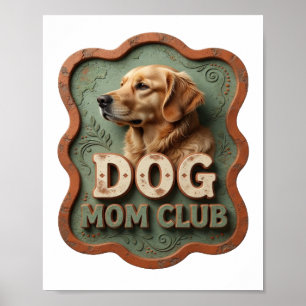 Poster Club maman chien orange vibrant