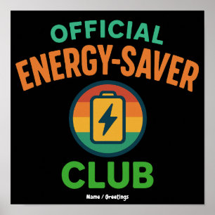 Poster Club officiel d'économie d'énergie Icône de batter