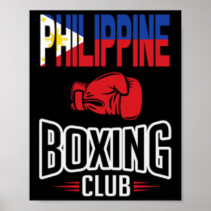 Poster Club philippin de boxe drapeau