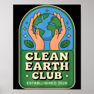 Poster Club Terre propre - badge environnemental éco-enfa