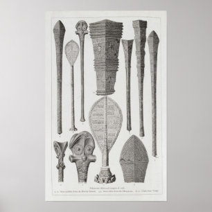 Poster Clubs polynésiens et insignes de rang