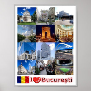 Poster Cluj-Napoca - Mosaïque - Roumanie -
