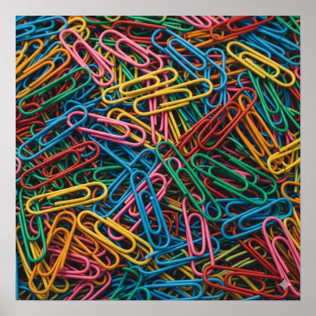 Poster Cluster Paperclip coloré (Devant)