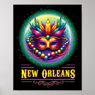 Poster Cly New Orleans Bourbon Street Cool Fun Nola Mardi