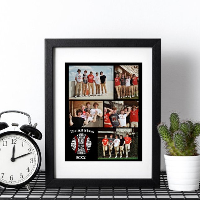 Poster Coach baseball Photo Collage Nom de l'équipe # (Créateur téléchargé)