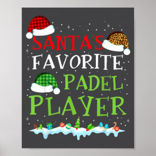 Poster Coach Préféré s Joueur Padel Santa Padel Fun Humo