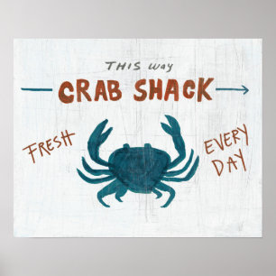 Poster Coastal Art   Crab Shack