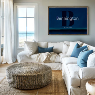 Poster Coastal Beach Custom Last Name Decor Prints