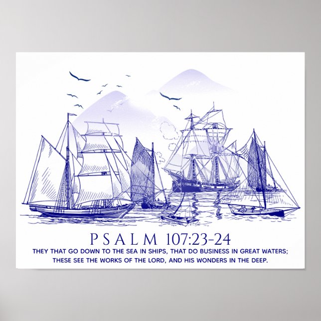 Poster Coastal Bible Verse (Devant)