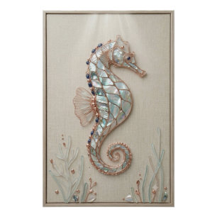 Poster Coastal Seahorse Wall Art