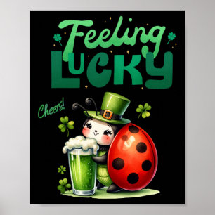Poster Coccinelle Bière Chanceuse St Patrick Hommes Femme