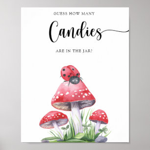 Poster Coccinelle - devinez combien de bonbons