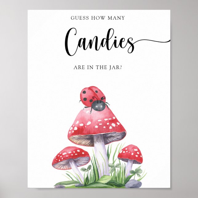 Poster Coccinelle - devinez combien de bonbons (Devant)