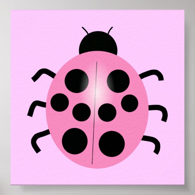 Poster coccinelle rose (Devant)