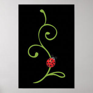 Poster Coccinelle sur la vigne