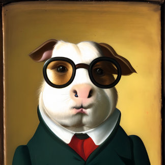 Poster Cochon de Guinée anthropomorphique Aristocratique