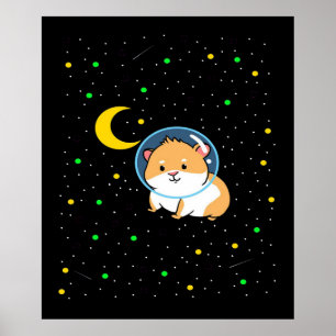 Poster Cochon De Guinée Dans L'Espace   Cute Astronomie G