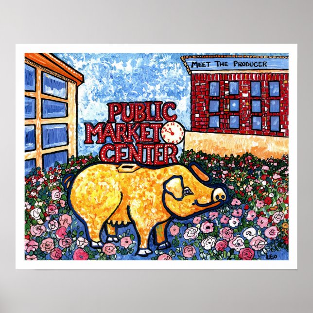 Poster Cochon du centre du marché (Devant)