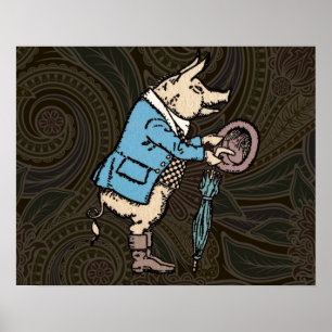 Poster Cochon portant une veste Antique formelle