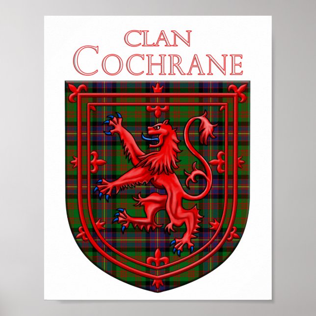 Poster Cochrane Tartan Scottish Plaid Lion Rampant (Devant)
