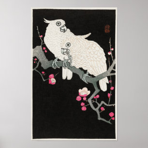Poster Cockatoos et fleurs de prunes par Ohara Koson