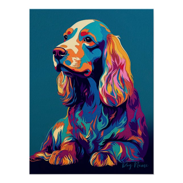 Poster Cocker Spaniel Dog 001 - Bruno Pokopen (Devant)