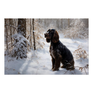 Poster Cocker Spaniel Laisser Neige Noël
