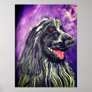 Poster Cocker Spaniel Roan bleu peint