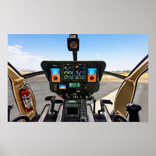 Poster cockpit hélicoptère