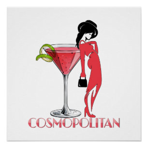 Poster Cocktail cosmopolite