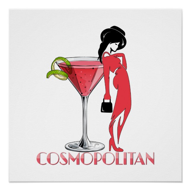 Poster Cocktail cosmopolite (Devant)