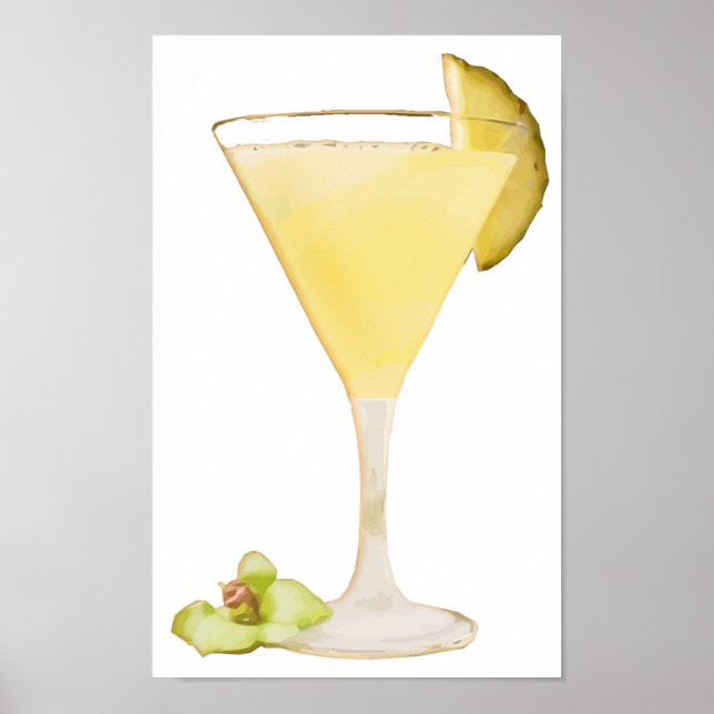 Poster Cocktail d'ananas (Devant)