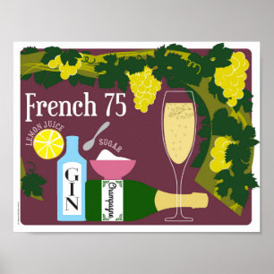 Poster Cocktail de Champagne du Français 75