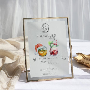 Poster Cocktail de Noël Boisson Signature de la Mariée