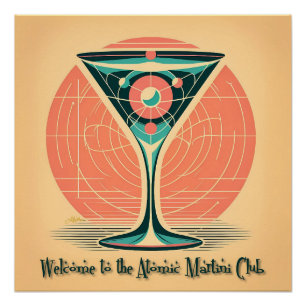 Poster Cocktail du Club de Martini Atomique à Enchevêtrem