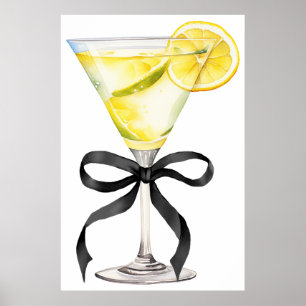 Poster Cocktail Limoncello Martini au Citron pour Enterre