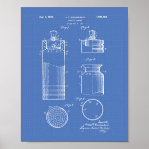 Poster Cocktail Shaker 1934 Patent Art Blueprint