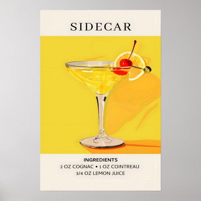 Poster Cocktail Sidecar (Devant)