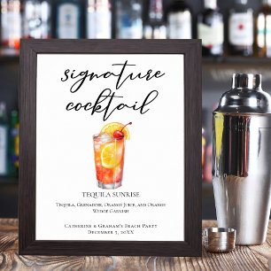 Poster Cocktail Signature Tequila Sunrise Beach Party