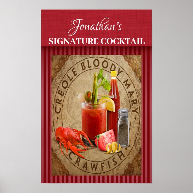 Poster Cocktail Signature vintage (Devant)