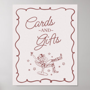 Poster Cocktails Bourgogne Cowgirls Rodeo Cards & Cadeaux