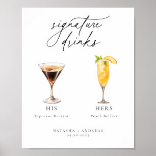 Poster Cocktails contemporains Signature Boissons