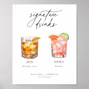 Poster Cocktails contemporains Signature Boissons