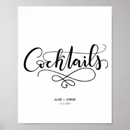 Poster Cocktails - Panneau bar - Personnalisé