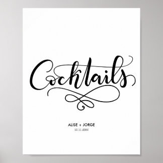 Poster Cocktails - Panneau bar - Personnalisé