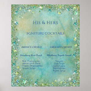 Poster Cocktails Signature Parties scintillant Tropical B