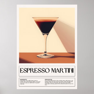 Poster Cocktails vintages : Espresso Martini