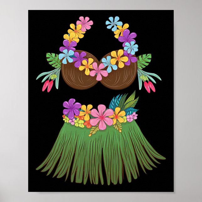 Poster Coco Bra Lei Fleurs Gr Jupe Hula Party Hallow (Devant)