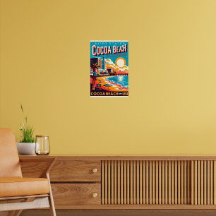 Poster Cocoa Beach City Floride ligne de côte cadeaux
