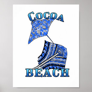 Poster Cocoa Beach Florida Vacation Tribal Stingray